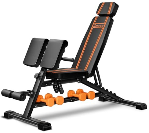 450 kg verstellbare Hantelbank – Hochleistungs-Trainingsbank mit Griff für das Training zu Hause, Roman Chair Ab für Hyper-Rückenstreckung mit Griff, Sit-up-Flachbank mit Neigung für den ganzen Körper