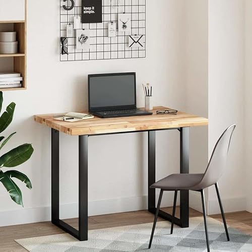 Elegant skrivbordsskiva av massivt trä akacia 80 x 70 x 4 cm | naturlig och stabil | Perfekt för stora kontoren och hemmakontor | obehandlad för individuell design