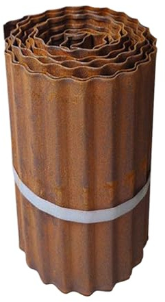Hiemible Borde Perimetral de Paisajismo,Delimitador de Césped - 10 Metros Cercas de Acero Flexible y Corrugado para Grava Patio Piscina Área de Juego Parterre Senda