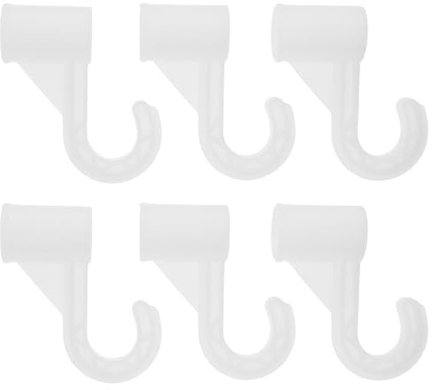 TOYANDONA Crochets Penderie Design Élégant et Solide Lot de 6 en Plastique Blanc Support de Tringle à Vêtements Robuste et Réglable pour Penderies de Chambre à Coucher
