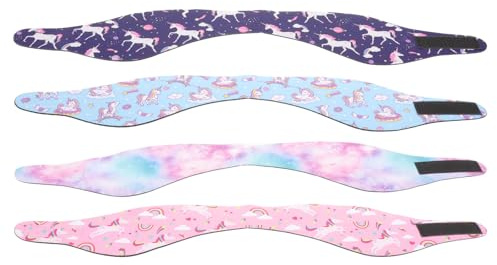 CHILDWEET Fascia Elastica da Nuoto in Sbr Chiusura Adesiva, 4 Unitá per Protezione Orecchie Nuoto e Lavaggio Capelli