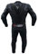 BI ESSE - Tuta da MOTO intera in pelle e tessuto,ideale per strada,viaggi lunghi,touring, pitbike,completa di gobba e protezioni rigide certificate (Nero, XL)