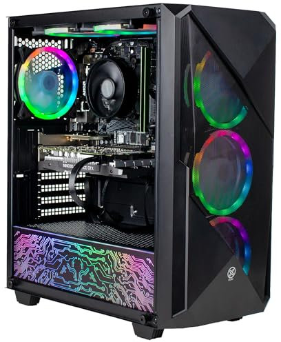 XUM Legend Prebuilt Gaming PC: AMD Ryzen 5 5500, Nvidia Geforce GTX 1650 4GB, 16GB DDR4 RAM, 500GB NVMe SSD, 1TB HDD, 500W PSU 80+ Bronze, aRGB, WiFi 5, Windows 11 Home, Entry Level, Black Case