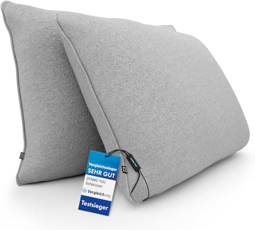Sofakissen mit Füllung und Bezug - Sofakissen Groß 40x60 cm - Couchkissen Grau 2er Set viel Füllung – OekoTex zertifizierte Zierkissen Sofa & Couch – Bequeme Dekokissen Wohnzimmer, Schlafzimmer