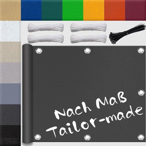 Ufamiluk sonnensegel wasserdicht 0.6x1m Balkon terrasse Windschutz groß klein mini Segeltuch balkonverkleidung für terrassenüberdachung Balkon überdachung Anthrazit