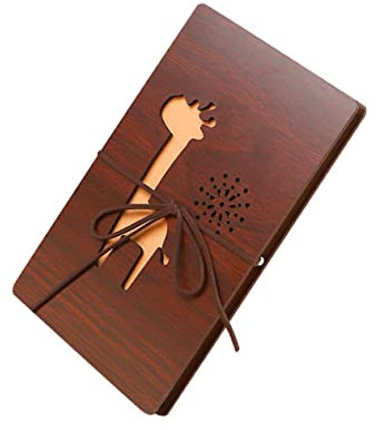 Amosfun Fotoalben 30 Seiten Fotoaufbewahrung Holz Akkordeon Sammelalben Für Dunkelbraun