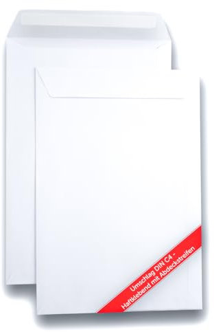 Vivopack Versandtaschen C4 selbstklebend, 229×324mm, 50 Stück Briefumschläge A4 ohne Fenster, Weiß, Haftklebend mit Schutzfolie