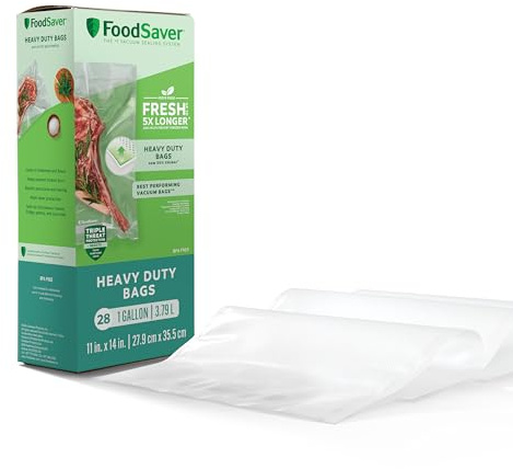 FoodSaver Gallon Vacuum Seal Bags, Heavy Duty, 28 Pack, Extended Life for Freshness, Enhanced Protection