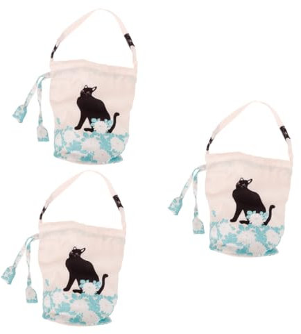 VALICLUD 3St Handtasche im japanischen Stil Tragetasche aufbewahrungssack Kimono Handtaschen Katzengeldbörse japanische Tasche mit Kordelzug tragbar kleine Chrysantheme Aufbewahrungstasche