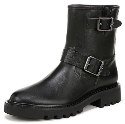 Sam Edelman Women's Kinsley Motorcycle Boot Black Leather 11 Medium
