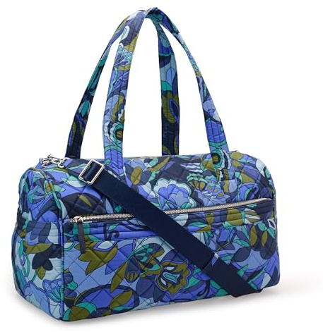 Amazon Essentials Damen Gesteppte Weekender-Reisetasche mit Verstellbarem Gurt, Blaues Paisleymuster, Einheitsgröße