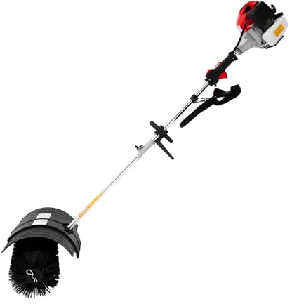 Barredora de gasolina soplador de hojas, soplador de hojas de gasolina con escoba para jardín, entrada de 2,3 CV motor de 2 tiempos, barredora manual para suciedad de hojas, fácil de usar para