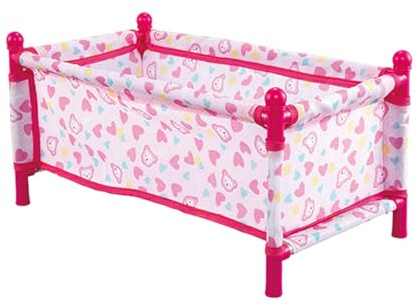 Baby Doll Cot - Pink Baby Dolls Bed, Cradle Bed Pretend Play Toys, Nursery Playhouse Crib, Realistic Children Doll Car Seat Cradle For Boys Girls