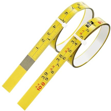 Generchin 2 Paquets de à Mesurer Auto-Adhésif en Acier, Lecture de Droite à Gauche 100 cm ou 39 Pouces à Règle Impérial et Métrique