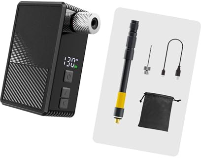 Oxxggkao Compatta Pompe di Aria Ricaricabili per Biciclette Capacità 130PSI Costruzione Leggera Viaggio Ciclismo Essenziale Miniatura Bici Pompe Ad Aria Elettrica Ricar