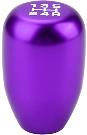 Qiilu Car 5 Speed Manual Gear Shift Knob, Shifter Lever Stick with 3 Adapters 8/10/12mm(Purple).-for Automotive Shift knob