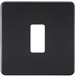 Knightsbridge Screwless 1G grid faceplate - matt black