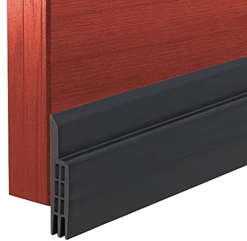 DIKER Draught Excluder, Bottom of Door Draft Seal Strip Self Adhesive, Under Door Draught Stoppers Black for Noise Proof, Insulation Energy Saving