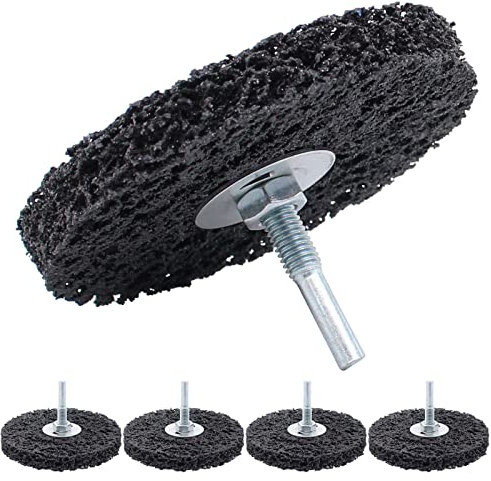 Disco de limpieza de fieltro para lijar, disco de limpieza grueso, removedor de óxido, 100 mm, con mango de 6 mm, para destornillador inalámbrico, máquina de grabado, amoladora angular de color