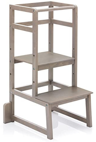 Fillikid Lernturm Tower höhenverstellbar 40 - 60 cm Hartholz grau | 1550-07