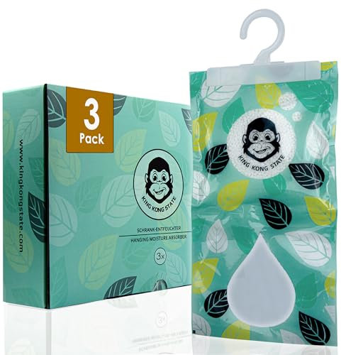 KING KONG STATE Lot de 3 déshumidificateurs d'armoire - Déshumidificateur pour armoire - Déshydratant haute performance pour éliminer l'humidité (granulés)
