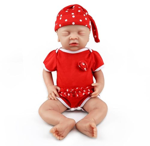 IVITA 14 inch Full Body Silicone Reborn Baby Girl Not Vinyl Dolls Anatomically Correct Newborn Lifelike Silicone Baby Dolls Stress Relief Anti-Stress Toys for Kids & Toddlers Child Gifts - Girl