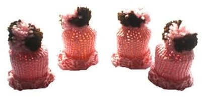 Tischdekoration - 4 Eierwärmer - Mützen Farbe - Nr. X006