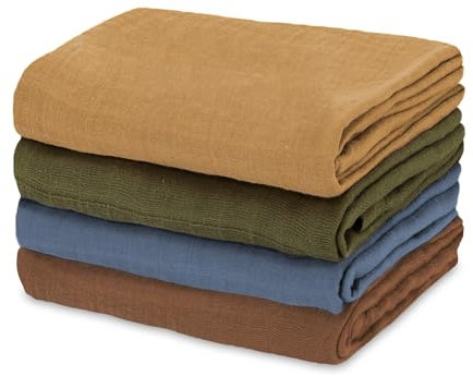 Mulltücher Baby Musselin Pucktuch 4er Set Musselintücher - Mullwindeln Stoffwindeln Swaddle Muslin Cloth Spucktuch Spucktücher Erstausstattung für Neugeborene