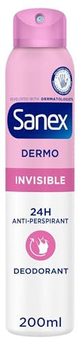 Sanex Dermo Invisible Antiperspirant Deodorant Spray 200ml | up to 24-hour sweat and odour protection | anti-stain protection | restores skin’s natural pH | dermatologically tested
