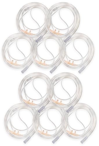 JWYN 10 unidades de cánulas nasales de oxígeno para adultos, estilo Salter, conector de trompeta