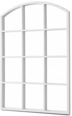 TIENDA EURASIA – Espejo de Pared | Rectangular | Material Plástico (PP) + Cristal + Madera (MDF) | Medidas: 52x76x3 cm + Espejo 50.5x76x2.5 cm (Blanco Ventana)