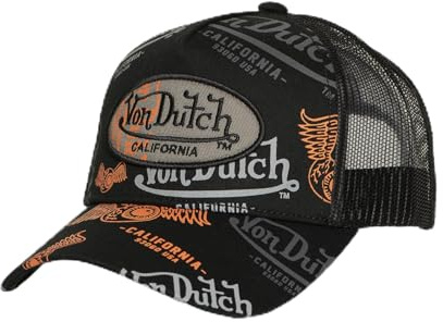 Von Dutch Casquette Homme & Femme, Casquette Trucker Ajustable avec Snapback, Noir Taille TU