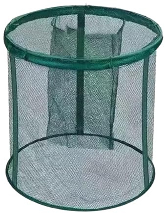 Piège à poissons vivants de grande capacité – Panier flottant pour poissons, cage de pêche, filet de pêche vivant | Cage de rangement pliable pour appâts de pêche | Convient pour bar, truite