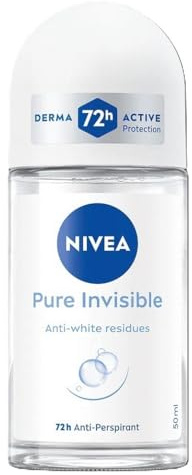 Nivea - Deodorante roll-on da donna, 72 ore, antitraspirante, Pure Invisible – 50 ml