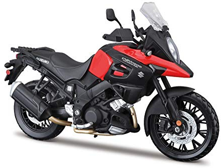 Maisto Moto Suzuki V Strom - Scala 1:12 - Modellino di Moto pressofuso incredibilmente Dettagliato da Collezione, Nero
