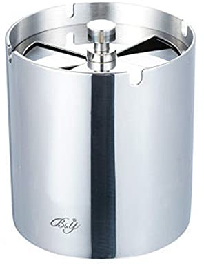 EUYIMOMO Cendrier rotatif en acier inoxydable avec couvercle scellé pour bureau et maison Table basse de style européen Coupe fumée