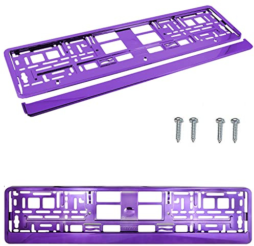 PAIR (2PCS) PURPLE Car Registration License Number Plate Surround Holder Frame Surround