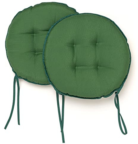PARAMAISON Cuscini Sedia con Lacci Giunk, Set da 2 pezzi Rotondo, Imbottito, Interni od Esterni, Non Sfoderabile, Ø 40 cm, Vari Colori