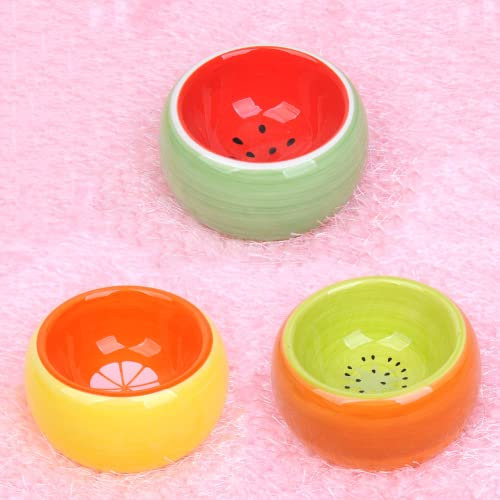 bangminda 3 Stück Hamster Keramik Futterschalen Schälchen für Kleintiere Keramik Futternäpfe für Hamster Anti-Biss Futterschalen Meerschweinchen Hamsterfutter Wasserschalen Rennmaus Ratte