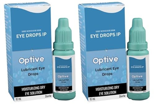 Optive Eye Drops 10ml x 2- Eye Drops for Dry Eye, Lubricant Eye Drops