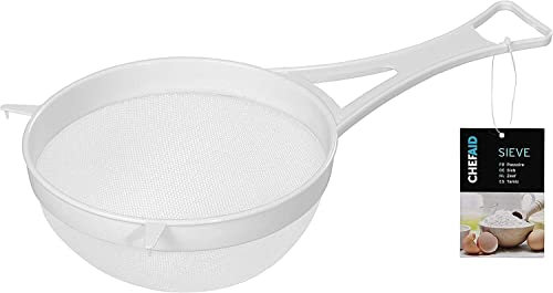 Chef Aid 18cm Plastic Strainer Sieve Baking Rinse Salad Vegetables Nylon Mesh 7