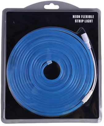 Jandei - Tira de Luz Led de Neón Flexible 12V, 5M 6x12mm 120 Leds/Metros. Color Azul. Corte 2,5cm. Decoración Interiores y Exteriores, Hogar, Negocio, Rótulos...Transformador No Incluido