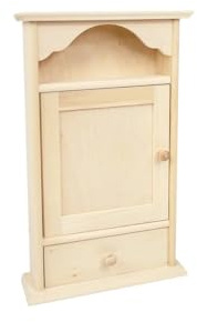 Wooden World - Armario para Llaves de Madera con Puerta 6 Ganchos y un cajón