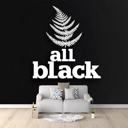 Papel Pintado Logo equipo fútbol sencillo mural Negro Papel pintado no tejido 250 x 175 cm Adecuado para decoración de dormitorio, pared de fondo de TV