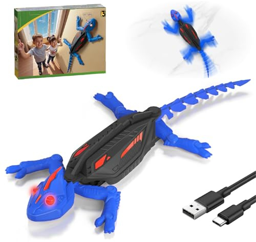 snookids Gecko Radiocommandé Grimpeur, Lezard Télécommandé Robot Jouet Qui Escalade Murs et Plafonds, Yeux LED Lumineux Mouvements Réalistes, Cadeau Enfant pour Garçons et Filles 3 4 5 6 7 8+