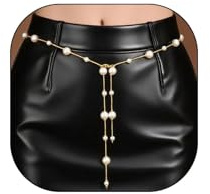 Zimocepuz PerlenherzKettengürtel, cinturón dorado de perlas para mujer, cinturón moderno de tallas grandes, cinturón de perlas para vaqueros, vestidos, suéteres y joyería de vestido