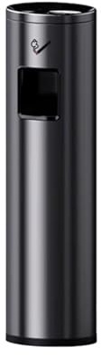 WFchenj222-6 Bote de basura Contenedor de basura comercial for interiores y exteriores con tapa, acero inoxidable pie Papelera de cocina(Negro)