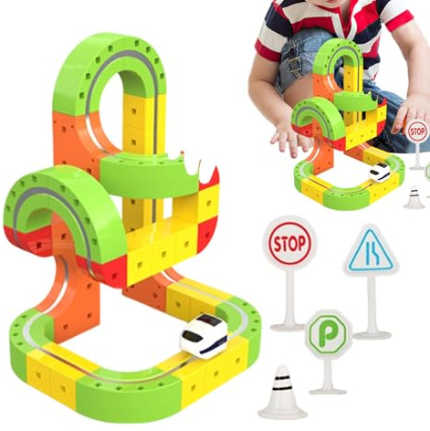 Set di treni di Natale - Giocattolo educativo magnetico elettrico, sistema di binari ferroviari a blocchi di costruzione, esperienza di gioco interattiva | apprendimento festivo per ragazzi ragazze