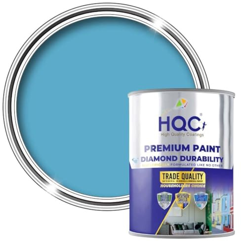 HQC Fence and Garden Paint | Furniture, Shed, Wood, Outdoor Paint | Garden Fence | Quick-Drying | 1L Pale Blue