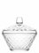La-V Sucrier Bol en Verre Transparent Boîte à Bonbons avec Couvercle Élégant Bocal à Biscuits Pot de Rangement Couvercle Volume 32 cl Hauteur 12 cm Passe au Lave-Vaisselle Fabriqué en Turquie